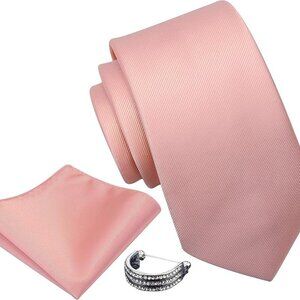 Tie, Tie Collar Clasp and Pocket Square Set